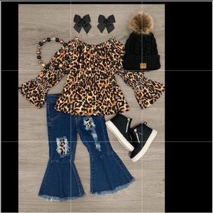 Flared jeans with matching top